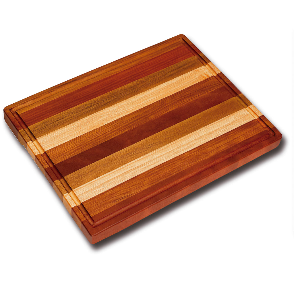 Terra Wood Cutting Board for Kitchen  Heavy Reversible Butcher Block with Juice Groove for Cutting Meat and Juicy Veggies Easily